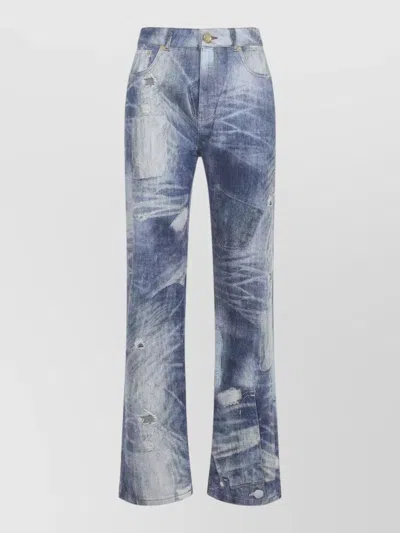 Roberto Cavalli Denim Trousers Five Pockets Belt Loops In Blue