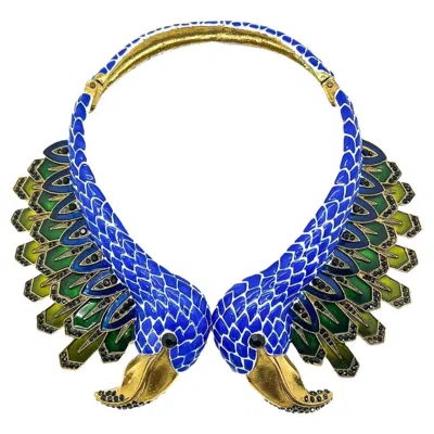 Pre-owned Roberto Cavalli Designer Statement Flamingo Collar (attr.. Cavalli) 2010s In Multi
