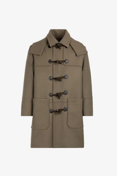 Roberto Cavalli Detachable-hood Duffle Coat In Dark Green