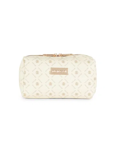 Roberto Cavalli Kids' Dopp Kit Monogram Pouch In Cream