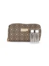 Roberto Cavalli Dopp Kit Monogram Print Makeup Pouch In Brown
