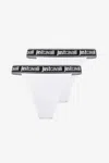 Roberto Cavalli Two-pack White Cotton Panties With Logo Waistband In White