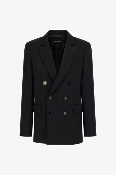 Roberto Cavalli Double-breasted Blazer In Black