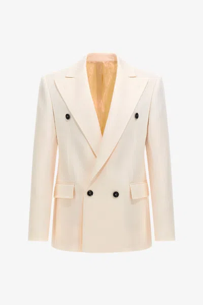 Roberto Cavalli Double-breasted Blazer In Ivory