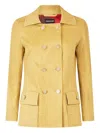 Roberto Cavalli Double-breasted Jacket With Python Pattern In Yellow