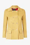Roberto Cavalli Double-breasted Jacket With Python Pattern In Kaki