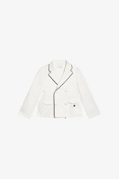 Roberto Cavalli Double-breasted Jacket With Rc Monogram In White