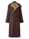 Roberto Cavalli Double-breasted Shearling-lined Trench Coat In Brown
