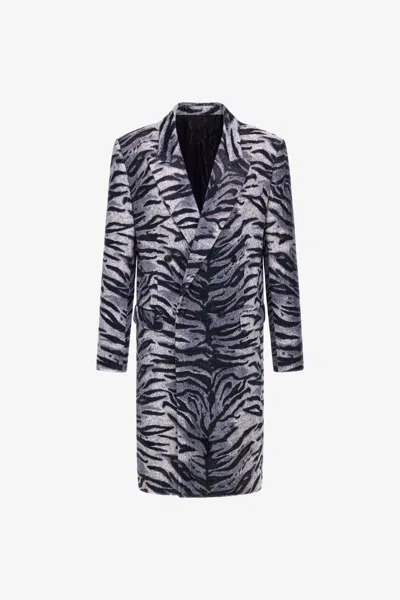 Roberto Cavalli Double-breasted Trench In Gray