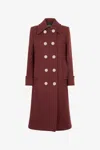 Roberto Cavalli Double-breasted Wool Coat In Purple
