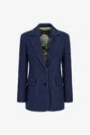 Roberto Cavalli Double Button Blazer In Dark Blue