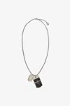 Roberto Cavalli Double Pendant Necklace In Metallic