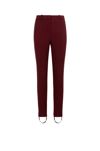 Roberto Cavalli Double Stretch Crepe Solid Trousers In Dark Red