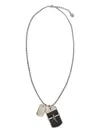 Roberto Cavalli Double Pendant Necklace In Metallic