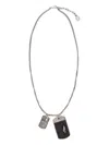 Roberto Cavalli Double-tag Necklace In Metallic