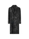 Roberto Cavalli Double-breasted Coat With Distressed Effect In Black