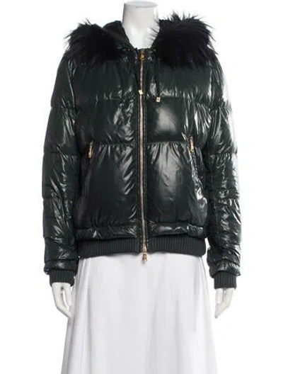 Pre-owned Roberto Cavalli Down Jacket In Green