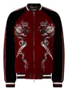 Roberto Cavalli Dragon-embroidered Bomber Jacket In Red