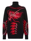 Roberto Cavalli Dragon-motif Turtleneck Sweater In Black