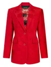 Roberto Cavalli Dragon-pattern Button-fastening Blazer In Red