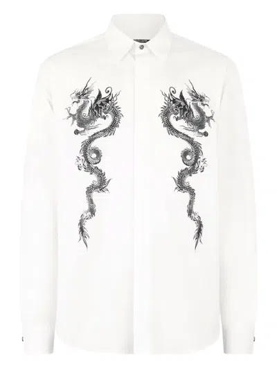 ROBERTO CAVALLI DRAGON-PRINT SHIRT
