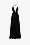 Roberto Cavalli Draped Backless Silk Dress In Black
