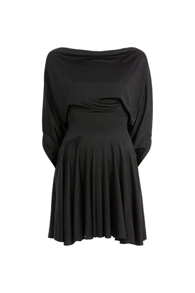 Roberto Cavalli Draped Mini Dress In Black