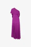 Roberto Cavalli Draped One-shoulder Dress In Purple