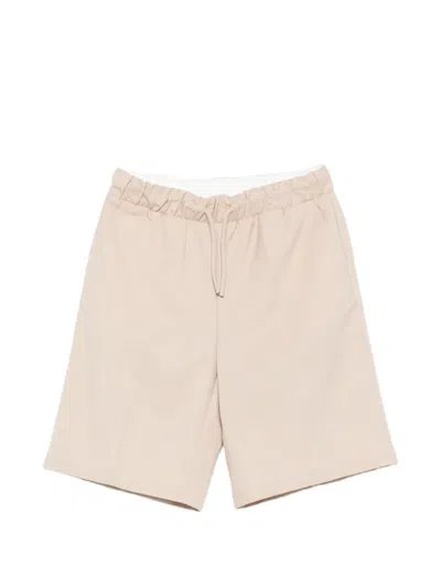 Roberto Cavalli Kids' Drawstring Logo-patch Shorts In Brown