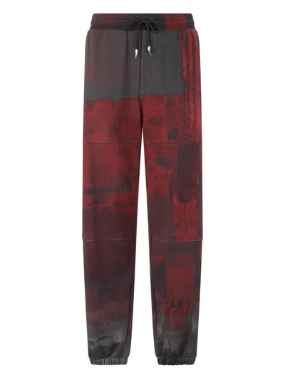 ROBERTO CAVALLI DRAWSTRING PAINT-SPLATTER TROUSERS