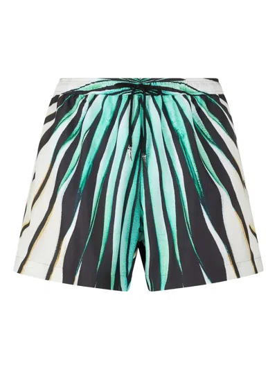 Roberto Cavalli Drawstring Swim Shorts In Green
