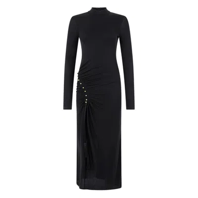 Roberto Cavalli Langes Kleid Mit Gerafftem Detail In Black