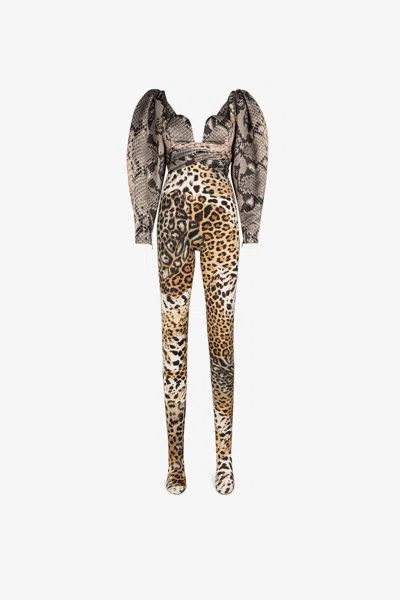 Roberto Cavalli Dress In Light Brown