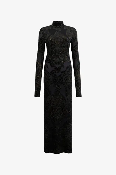 Roberto Cavalli Dress With Ornamental Black Print