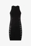 Roberto Cavalli Dress With Perforated Zebra Pattern In Black