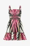 Roberto Cavalli Ray Of Pink-print Tiered Dress In Multi