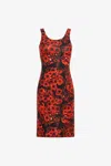 Roberto Cavalli Dress With Rc Print In Red