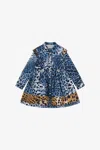 Roberto Cavalli Dress With Two-tone Jaguar Skin Print In Jaguarskin Blue