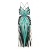 Roberto Cavalli Ray Of Sea Printed Silk Twill Midi Dress