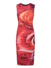 Roberto Cavalli Rose-print Midi Dress