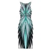 Roberto Cavalli Ray Of Sea Printed Silk Twill Midi Dress