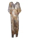 Roberto Cavalli Jaguar Skin Print Kaftan In Animal Print