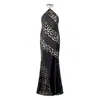 Roberto Cavalli See-through Long Dress With Animal Print In Black