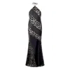 Roberto Cavalli See-through Long Dress With Animal Print In Black