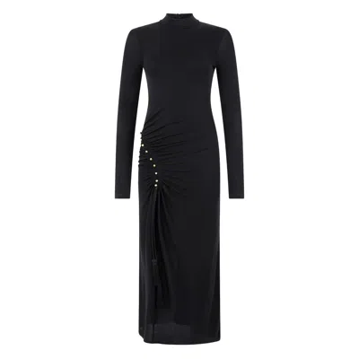 Roberto Cavalli Langes Kleid Mit Gerafftem Detail In Black