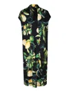 Roberto Cavalli Lemon Print Black/multicolor Dress In Black