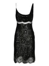 Roberto Cavalli San Marco Black Velvet Mini Dress In Black