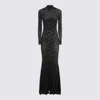 Roberto Cavalli Animal Print Fitted Dress With Long Sleeves In Gray