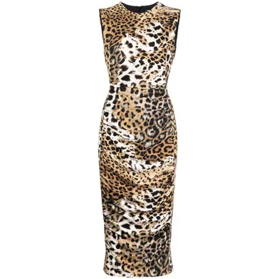 Roberto Cavalli Jaguar Skin Dress In Animal Print