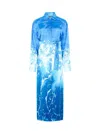 Roberto Cavalli Kleid Mit Stretto Di Messina Print In Deep Blue